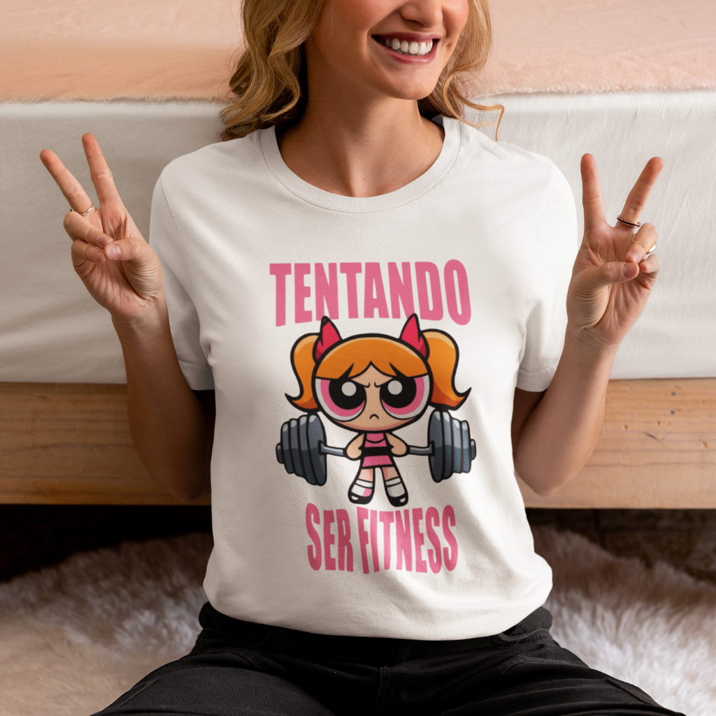 Camiseta Academia Blusinha Camisa Feminina Estampada Super Poderosas Algodão 30.1 Blusinha Camisa