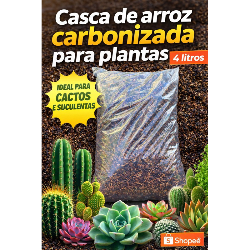 Casca de Arroz carbonizada para substratos!