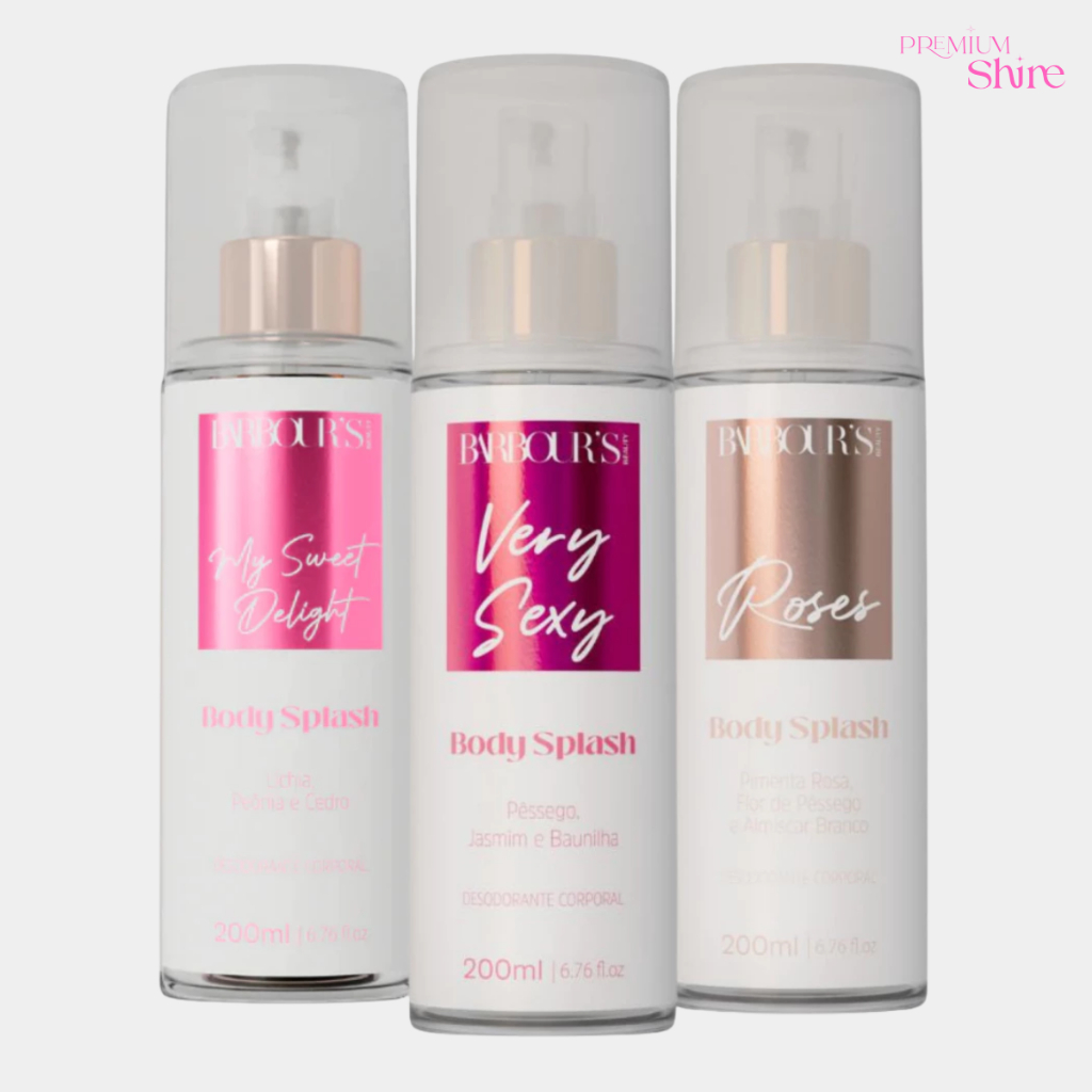 Kit 3 Body Splash Delight Very Sexy Roses 200ml Barbours