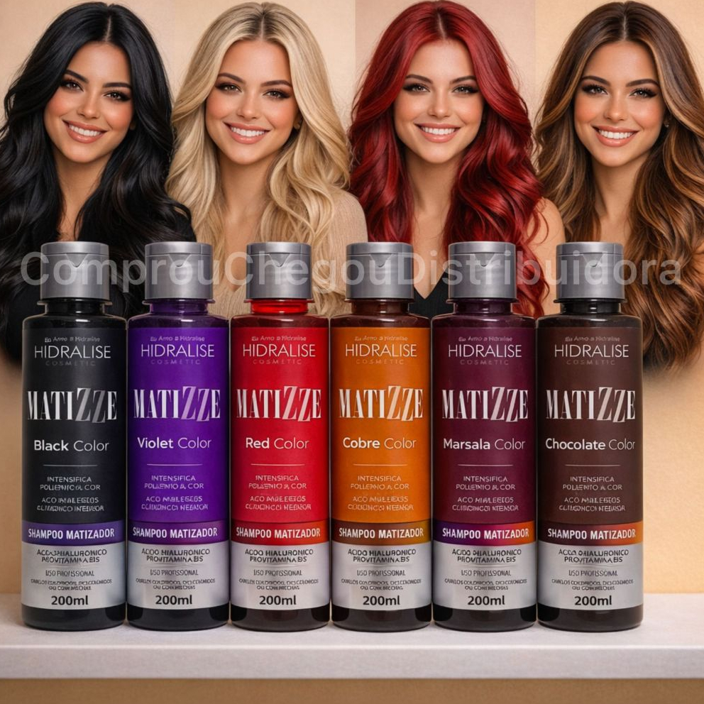 Shampoo Tonalizante Matizze Hidralise Avelã, Preto, Marsala, Loiro, Vermelho, Ruivo 100% Natural em Oferta na Shopee