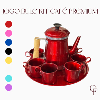 Jogo Bule Kit Café Com 6 Xícaras E Bandeja Café Chá Alumínio Retro Premium em Oferta na Shopee