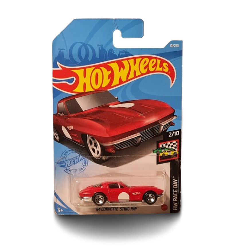 64 CORVETTE STING RAY VERMELHO RACE DAY 2021 HOT WHEELS 1:64 LACRADO