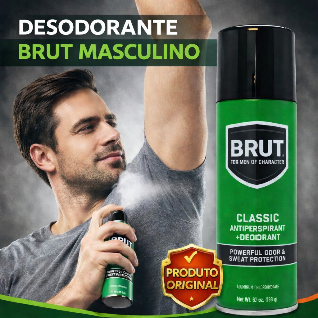 Desodorante Brut Original Masculino 283g Antitranspirante Aerosol – Kit 1 ou 2 Unidades Promoção