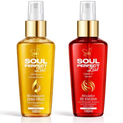 Kit 3 Óleo e Leave in Sérum Perfect Liss 100ml Soul Cosméticos