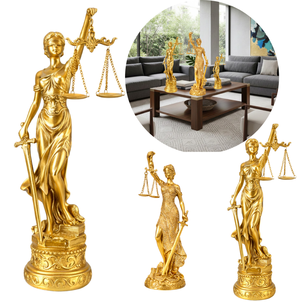 Estátua Deusa Têmis Dama Da Justiça Símbolo Do Direito Em resina