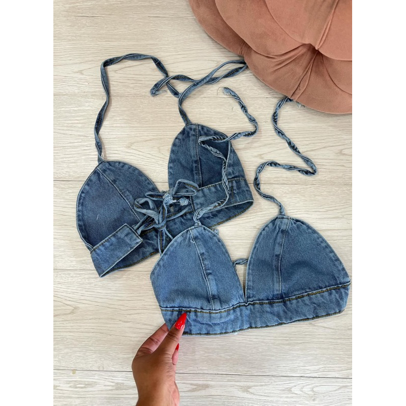 Croped jeans feminino  ,top jeans grafite feminino