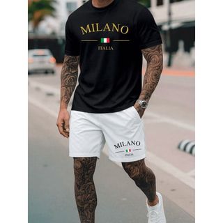 CONJUNTO MILANO SHORT + CAMISETA 100% ALDODÃO MASCULINO DIA A DIA MAURICINHO STREETWEAR