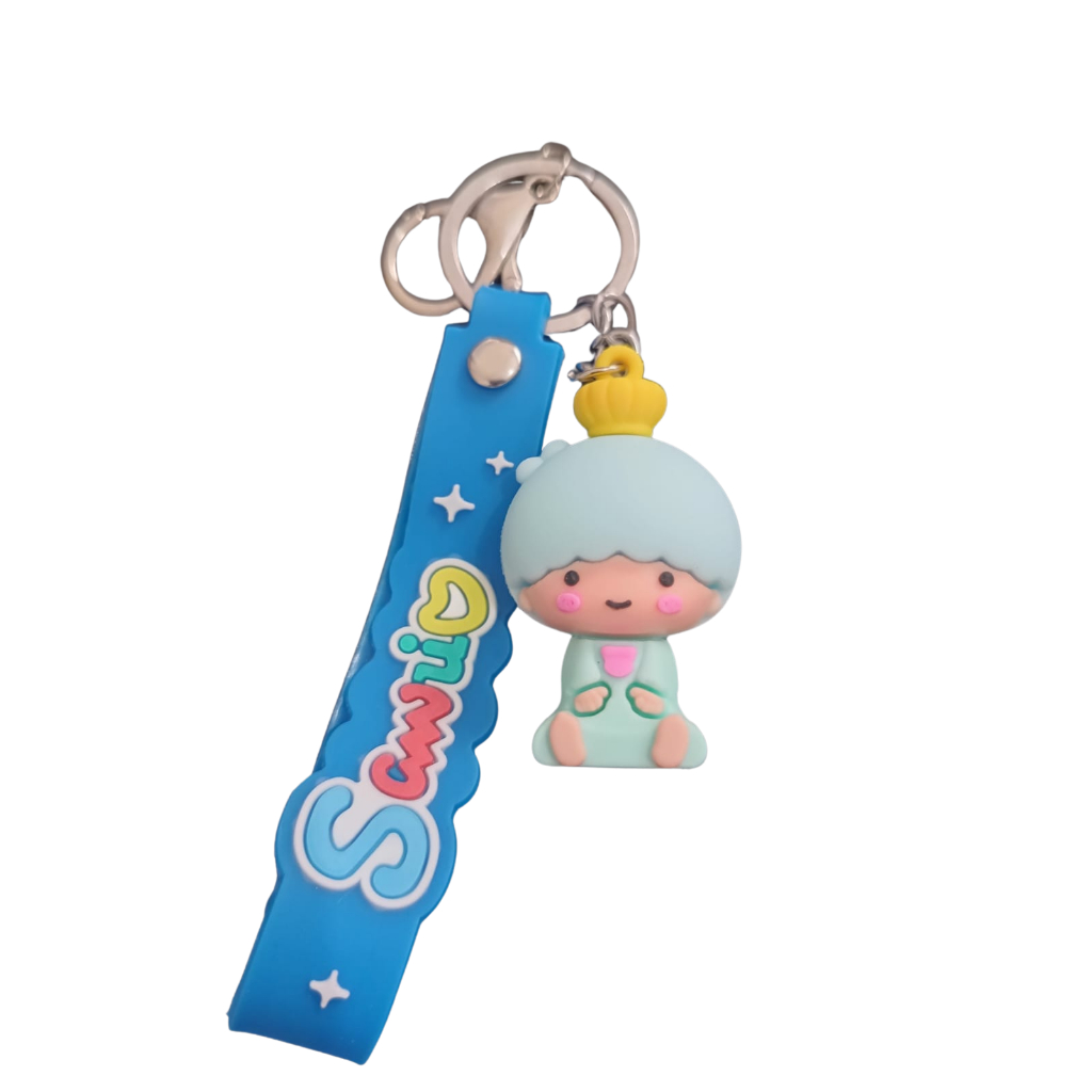Chaveiro Sanrio Kiki Cartoon Desenho da Turma Hello Kitty Acessórios 3D Silicone Macio Fofo Kawaii - Pronta Entrega 1pc
