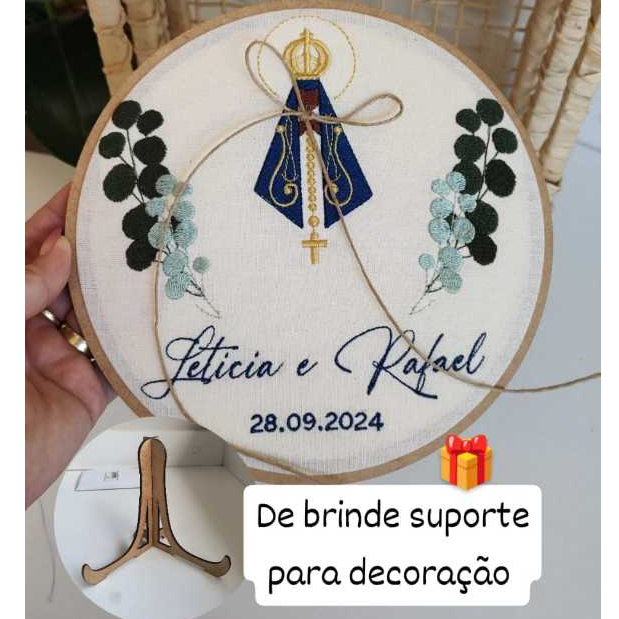 Porta aliança bastidor Nossa Senhora Aparecida