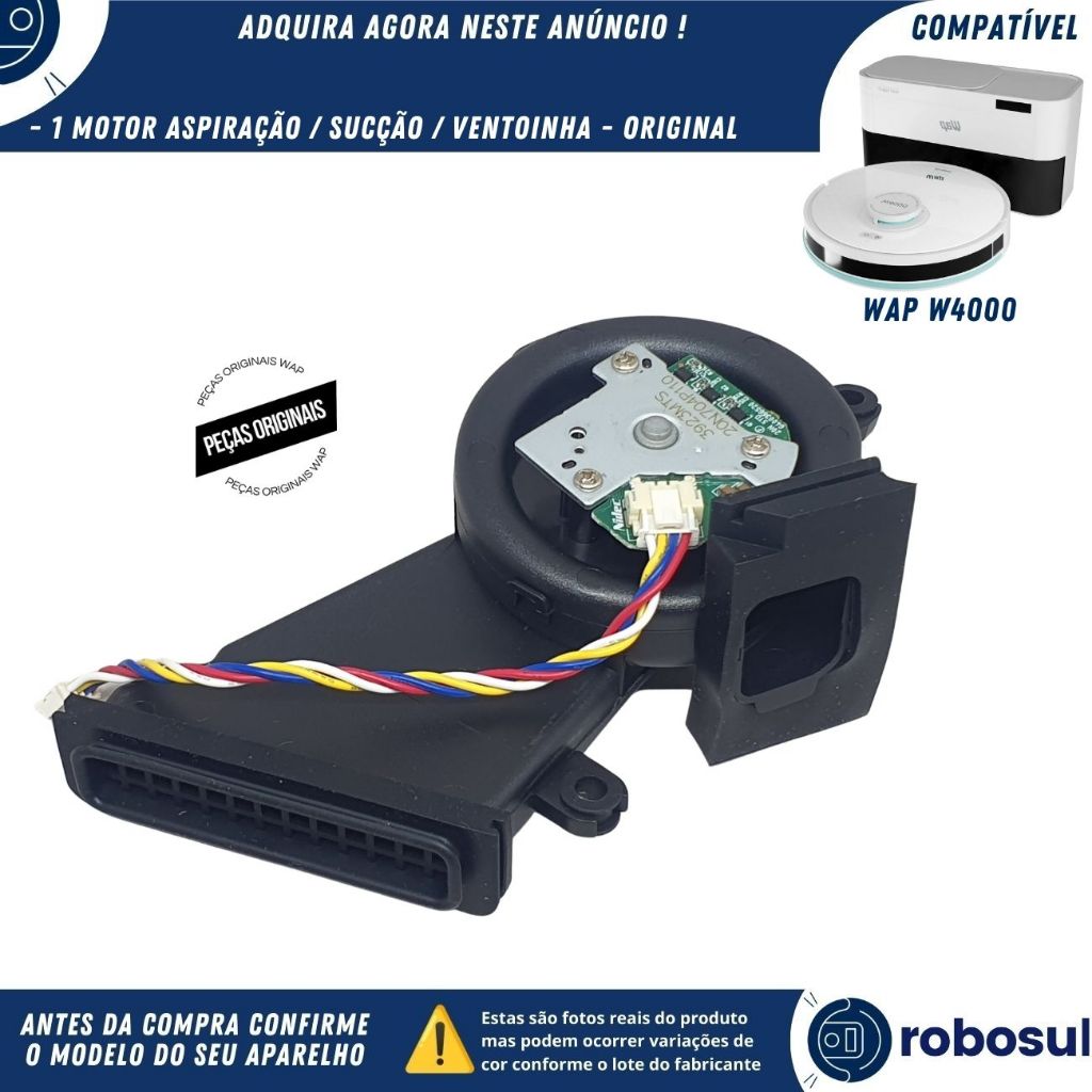 Motor Aspiração Sucção Ventoinha para Robo Aspirador Wap Robot W4000
