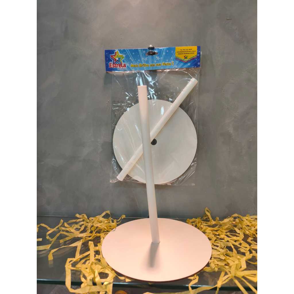 GUINDASTE PARA BOLO/ SUPORTE DE BOLO - MDF - 16/21/26 CM em Oferta na Shopee