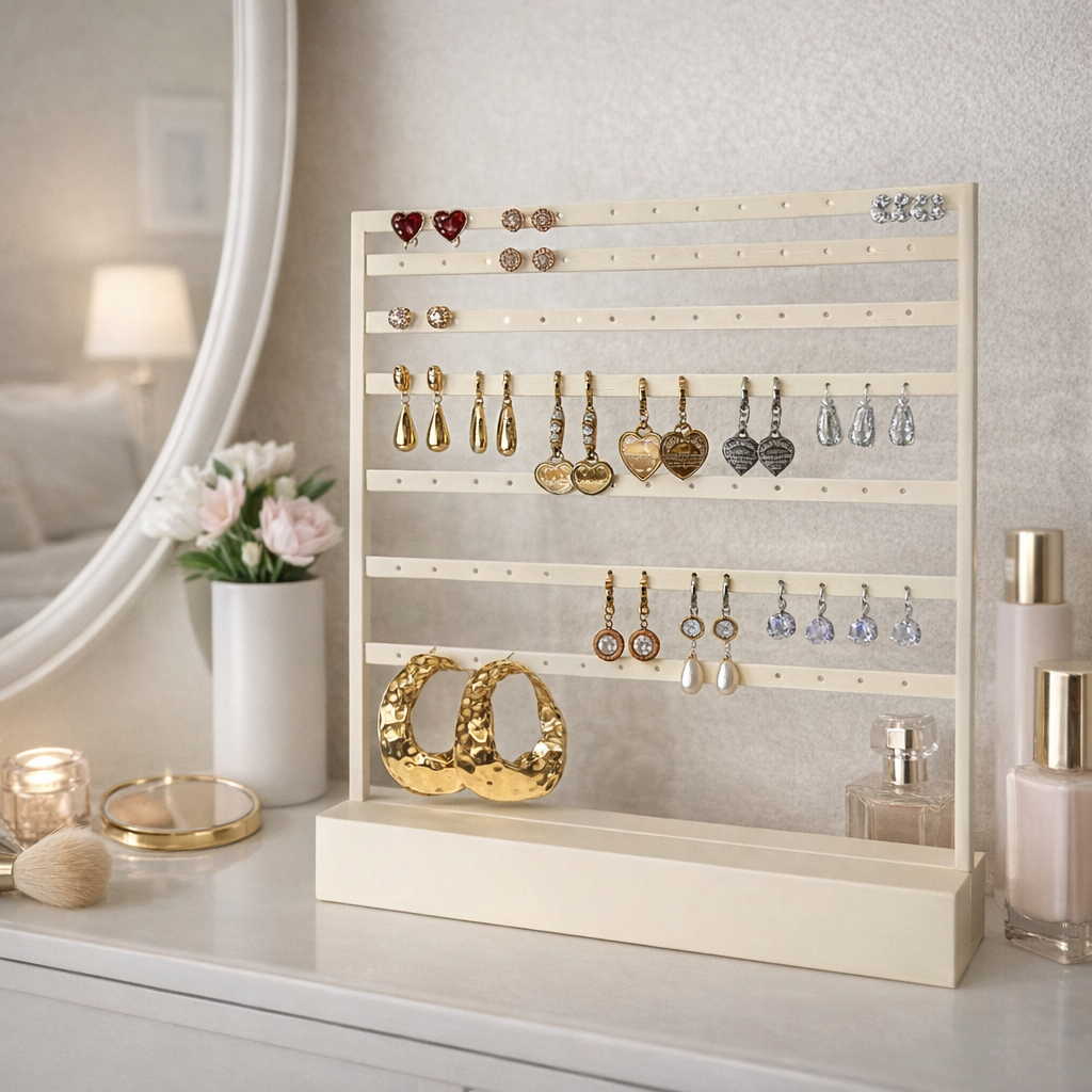 Suporte Organizador de Brincos Moderno Porta Joias Expositor Elegante Pratico Funcional Moderno Luxo