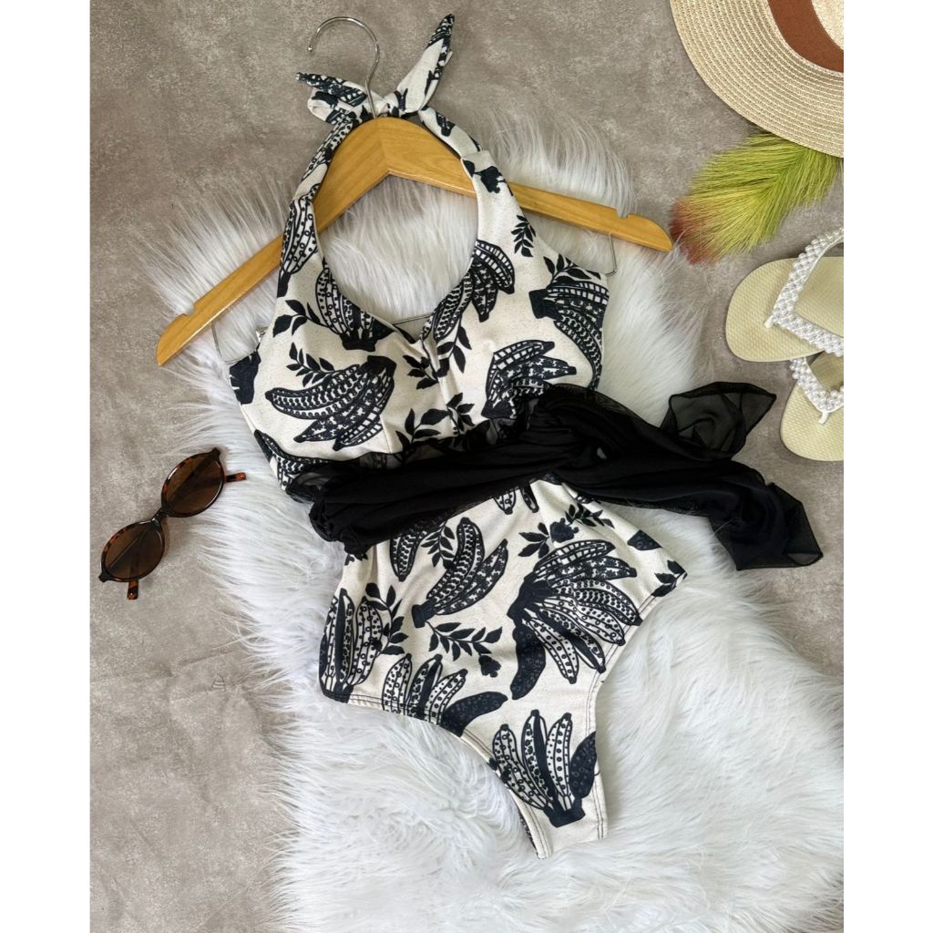 MAIÔ COM BOJO REMOVIVEL FEMININO + SAIDA EM TULE SUPLEX GROSSO MODA VERÃO PRAIA PISCINA em Oferta na Shopee