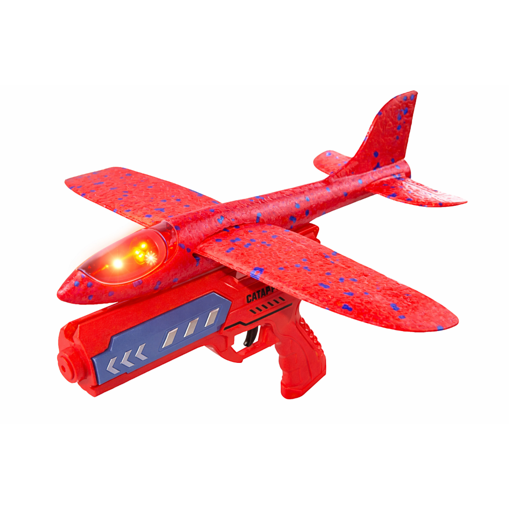 Brinquedo Pistola Lança Avião Planador Catapulta Led