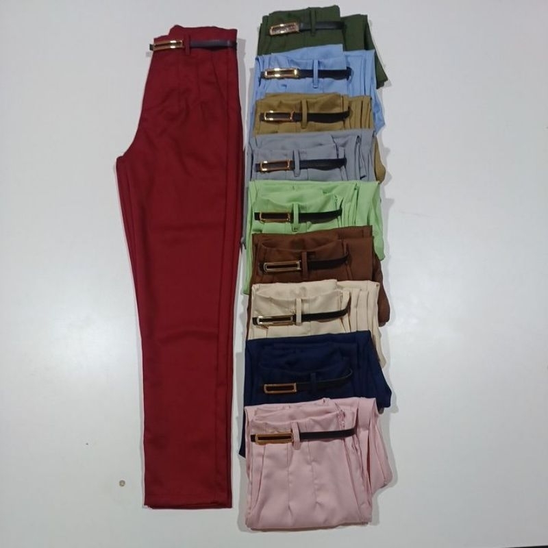 calça Alfaiataria feminino cintura alta con Cinto modas zarha em Oferta na Shopee