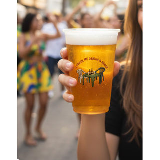 50 copo plástico personalizado, brasilidade,festa,comemoração,decoração em Oferta na Shopee