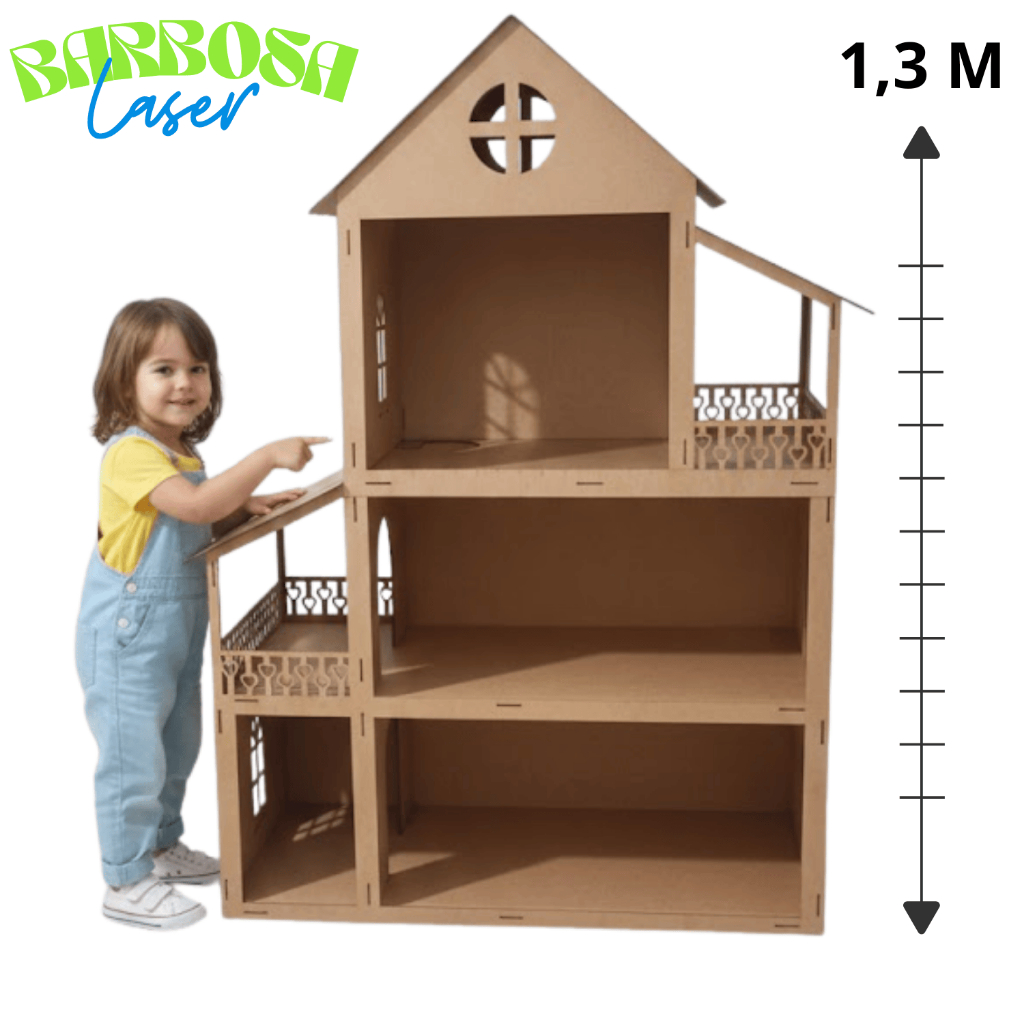 Casa de boneca Barb  presente brinquedos em MDF. em Oferta na Shopee