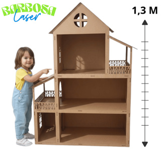 Casa de boneca Barb  presente brinquedos em MDF. em Oferta na Shopee