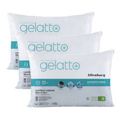 Kit 3 Travesseiros Altenburg Gelatto Original 48x70cm Toque Gelado Antialérgico Suporte Firme
