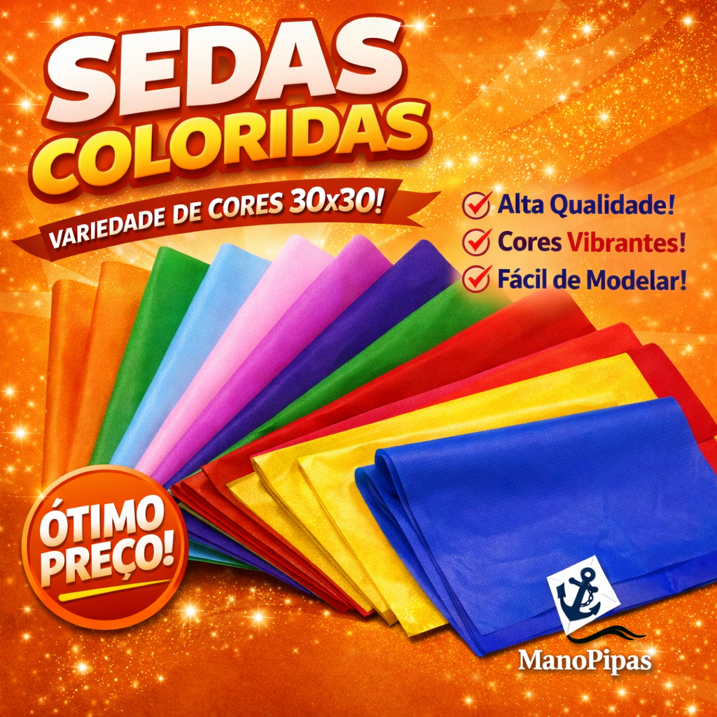 Papel/Folha Seda 30x30 Branco e Cores c/ 100 Folhas  Riacho Artesanatos  Pipas e Embalagens Opção  Escolher as MISTAS