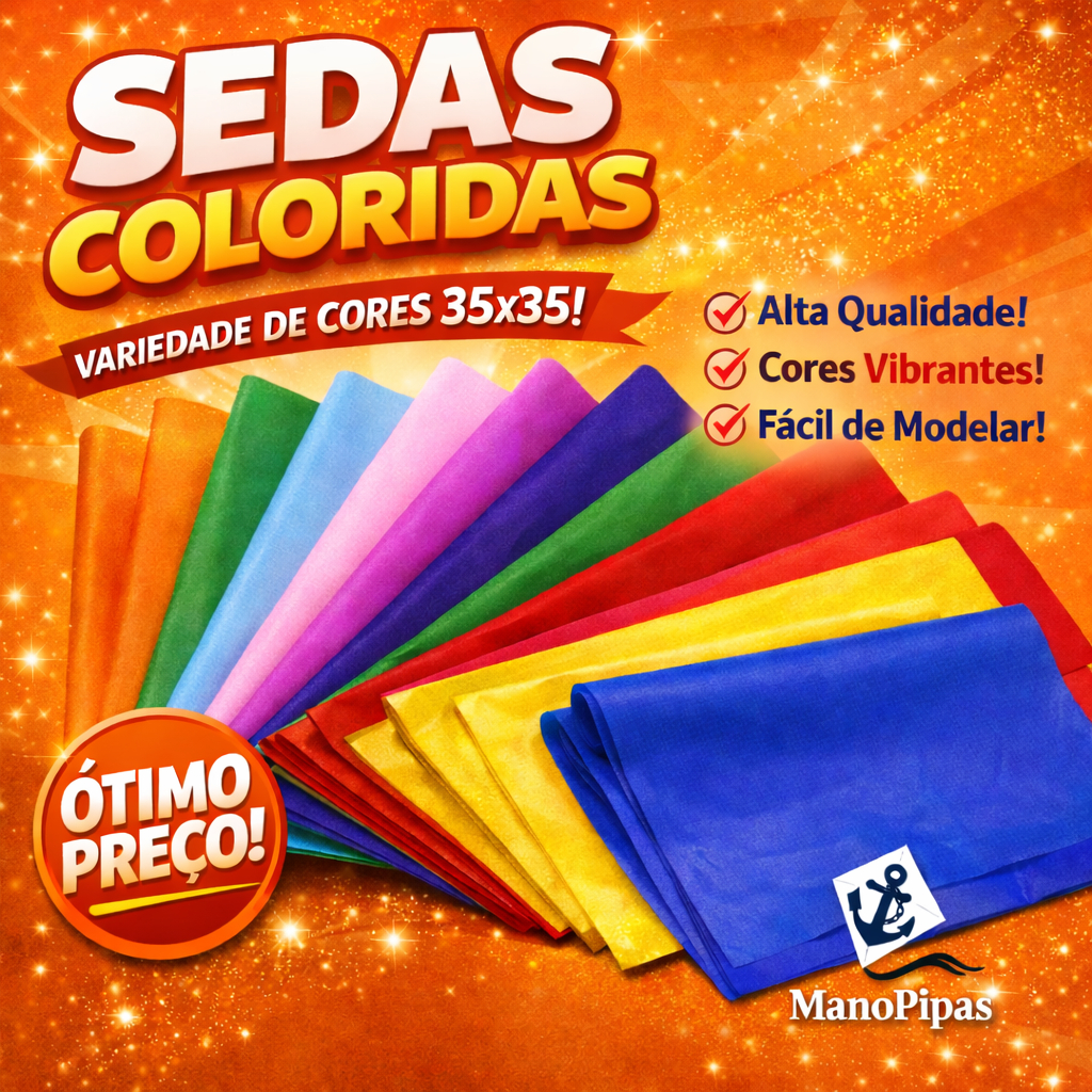 Papel Seda 35x35 Branco e Colorido | Escolha as Mistas | Pacote com 100 Folhas|Pipas|Artesanatos