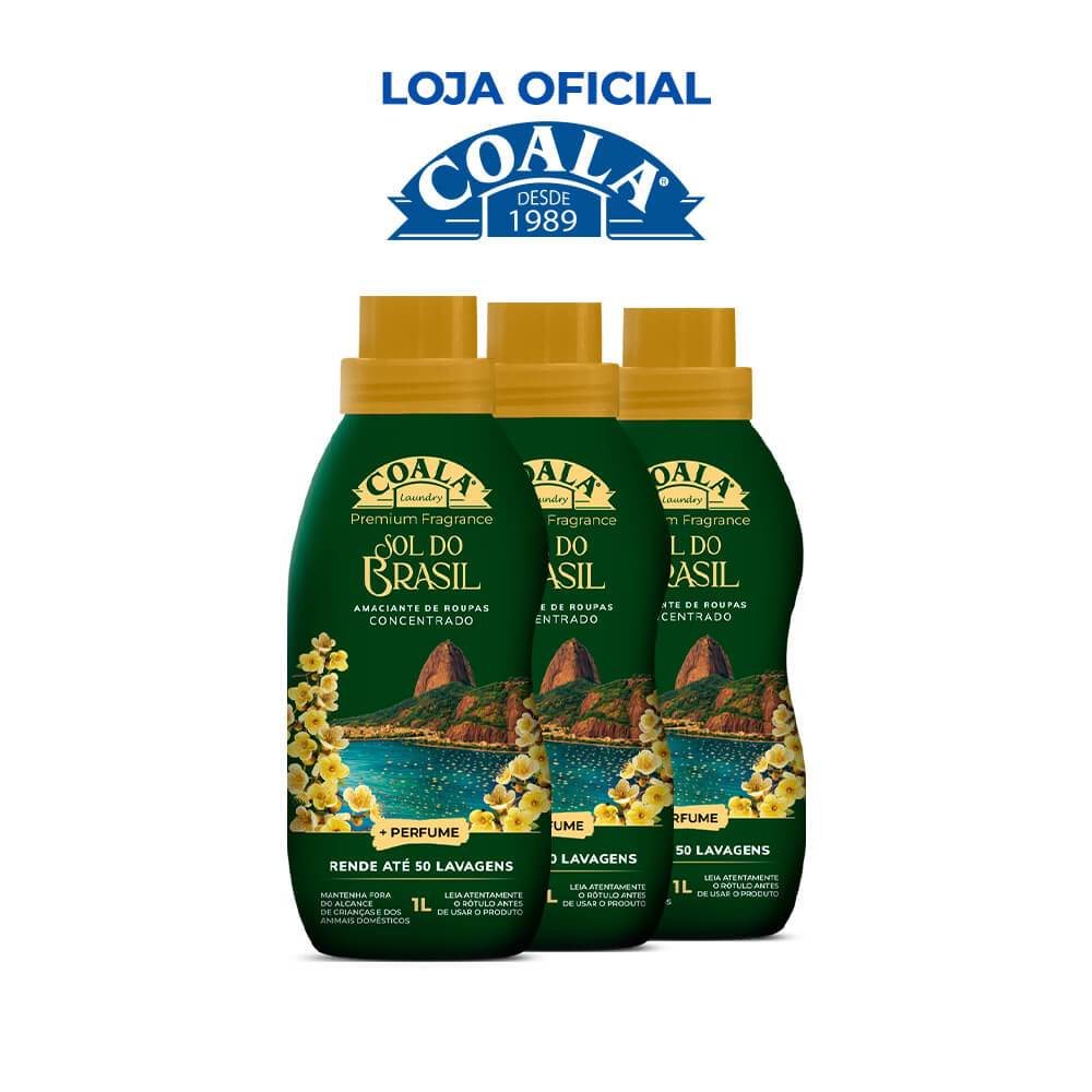 Kit Coala Laundry 3 Amaciantes - Sol do Brasil 1L em Oferta na Shopee