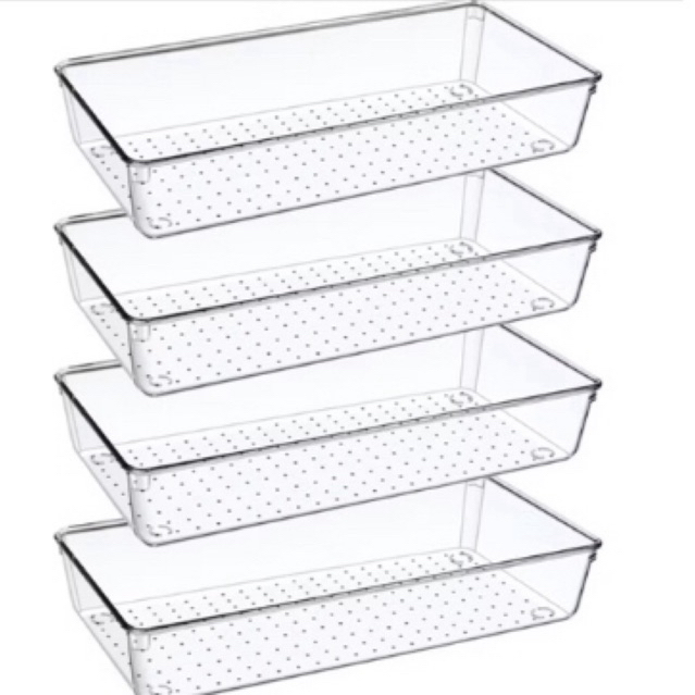 Organizador de Geladeira Transparente Kit 4 – Empilhável e Resistente