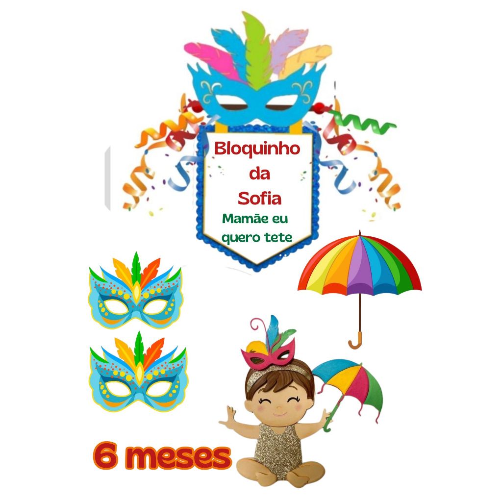 Topo Personalizado Carnaval Bloquinho em Oferta na Shopee