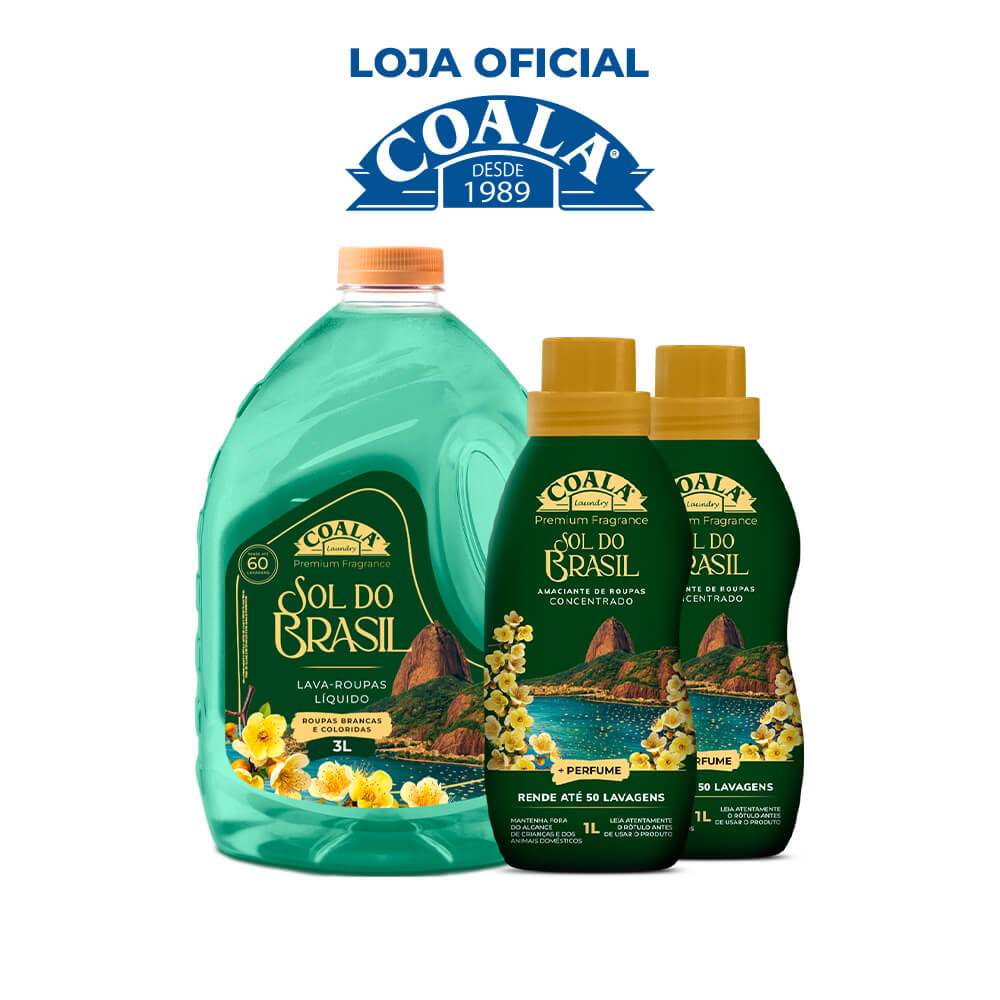 Kit Coala Laundry 1 Lava Roupas 3L + 2 Amaciante - Sol do Brasil em Oferta na Shopee