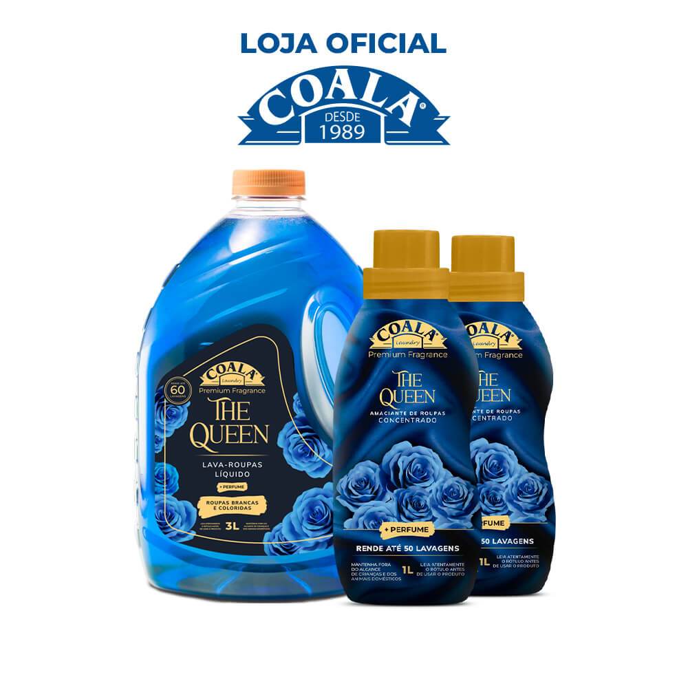 Kit Coala Laundry 1 Lava Roupas 3L + 2 Amaciante - The Queen em Oferta na Shopee