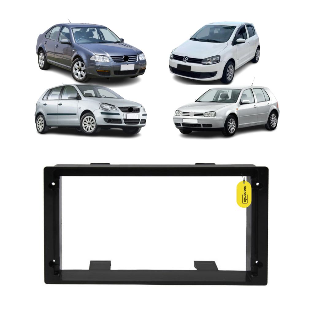 Moldura De Painel 2 Din Multimidia 10 ou 9 polegadas VW Golf Polo Fox Bora Space Fox Space Cross Preta