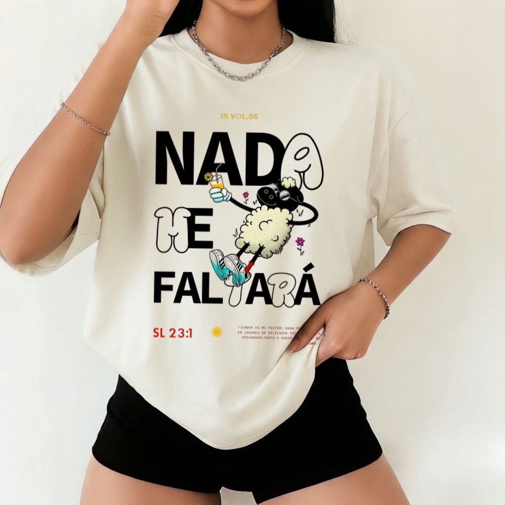 Camiseta Camisa 100% Algodão Feminina Blusa Oversized Cristã Religiosa Gospel Estampada Versículo