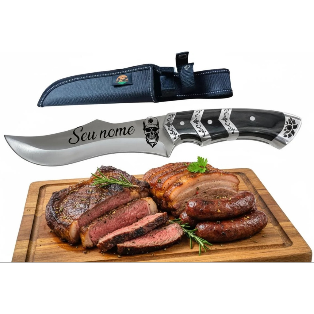 Faca Para Churrasco Profissional Luxo Personalizado Seu time
