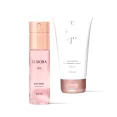 EUDORA KIT PRESENTE FEMININO BODY SPRAY E LOÇÃO HIDRATANTE CORPORAL LYRA