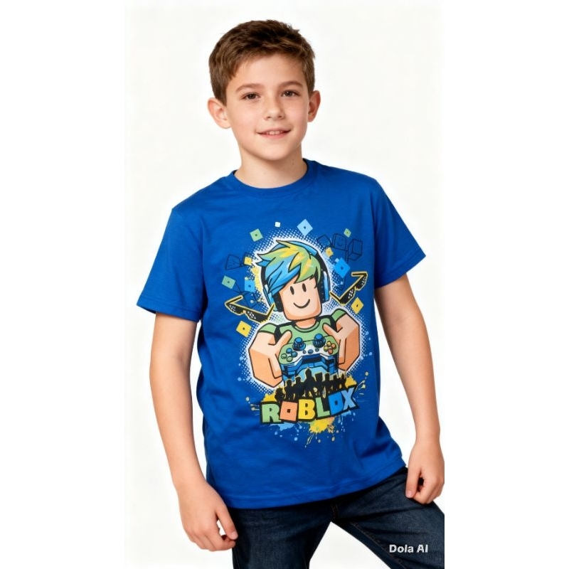 Camiseta Infantil Roblox - Personagens Famosos do Jogo - Algodão 30.1 Confortável - Varias Idades e Cores