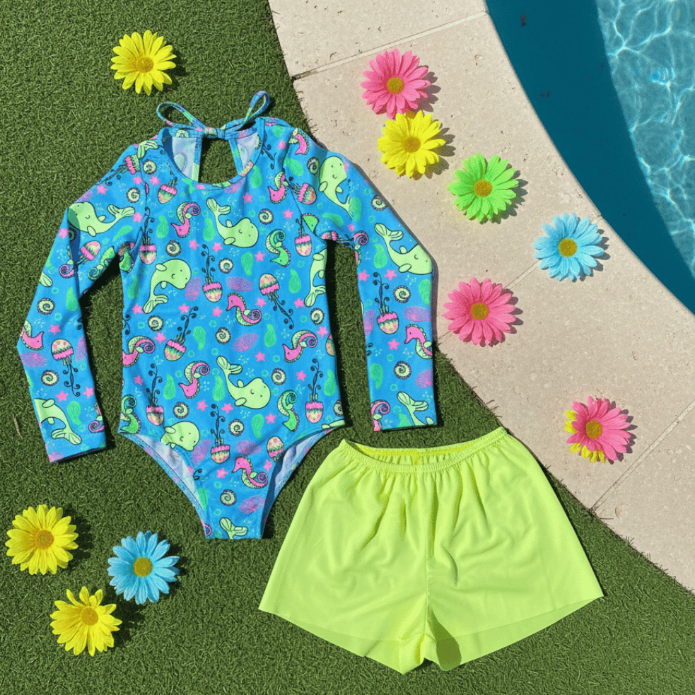Conjunto Maiô e Shorts Kit com Duas Peças Moda Praia Infantil e Juvenil Praia e Piscina Lavin Basic 85-bal