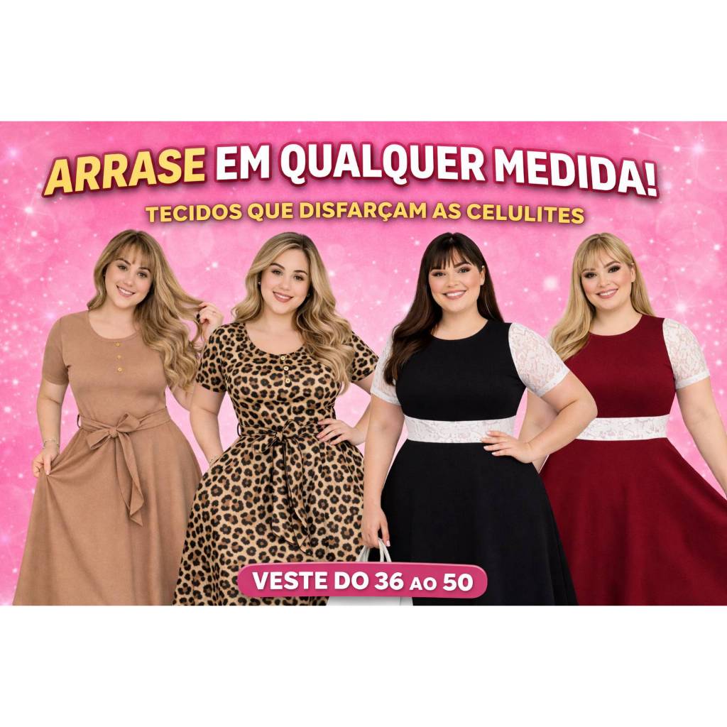 Vestido com Bolsos e Cinto Plus Size Moda Evangélica Social Mais vendido na Promoção Rodado Evasê BEGE