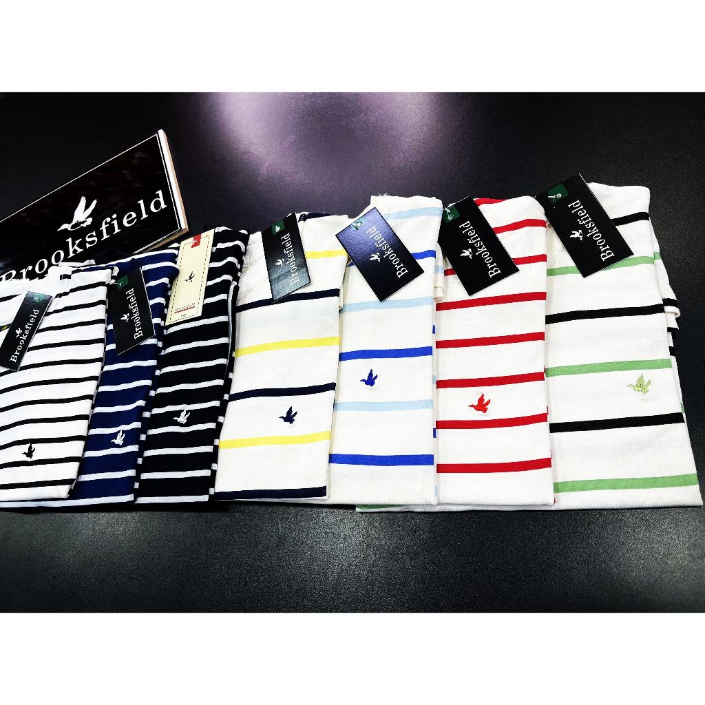 Camiseta Brooksfield - Listrada - Novas Cores - Malha Peruana - Canelada em Oferta na Shopee