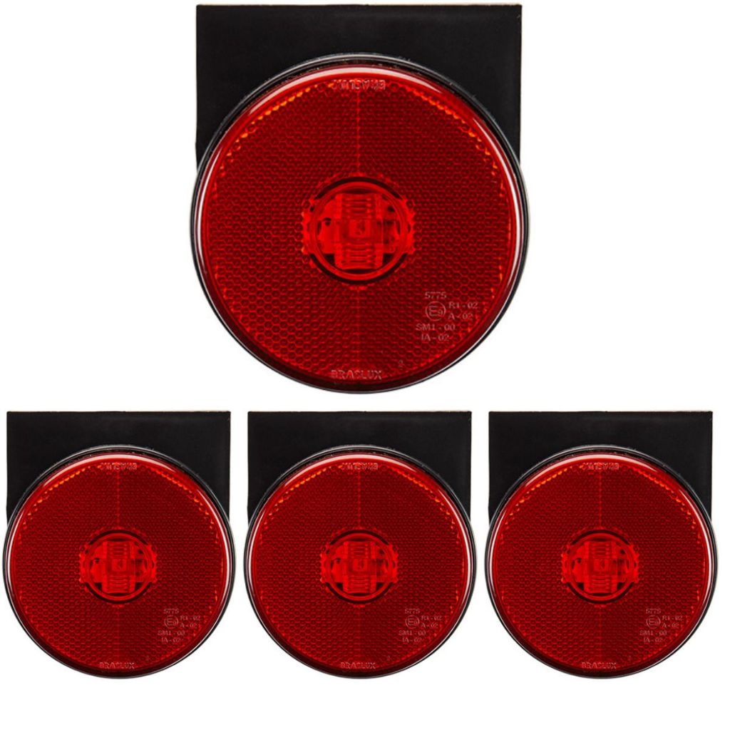4 Uni Lanterna Lateral Carreta Randon Guerra Noma Van HR Bongo 88mm Led Bivolt C/ Suporte