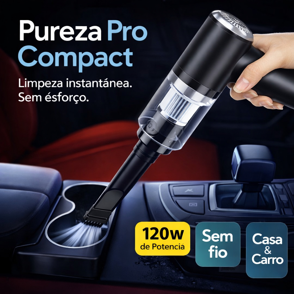 Mini Aspirador Premium Portátil Multi Uso Bivolt Pureza Pro Compact em Oferta na Shopee
