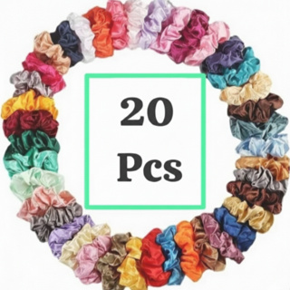 Kit 20 Xuxa de cetim Xuxinha Scrunchie Elástico De Cabelo Diversas CORES Ant-frizz Grande em Oferta na Shopee