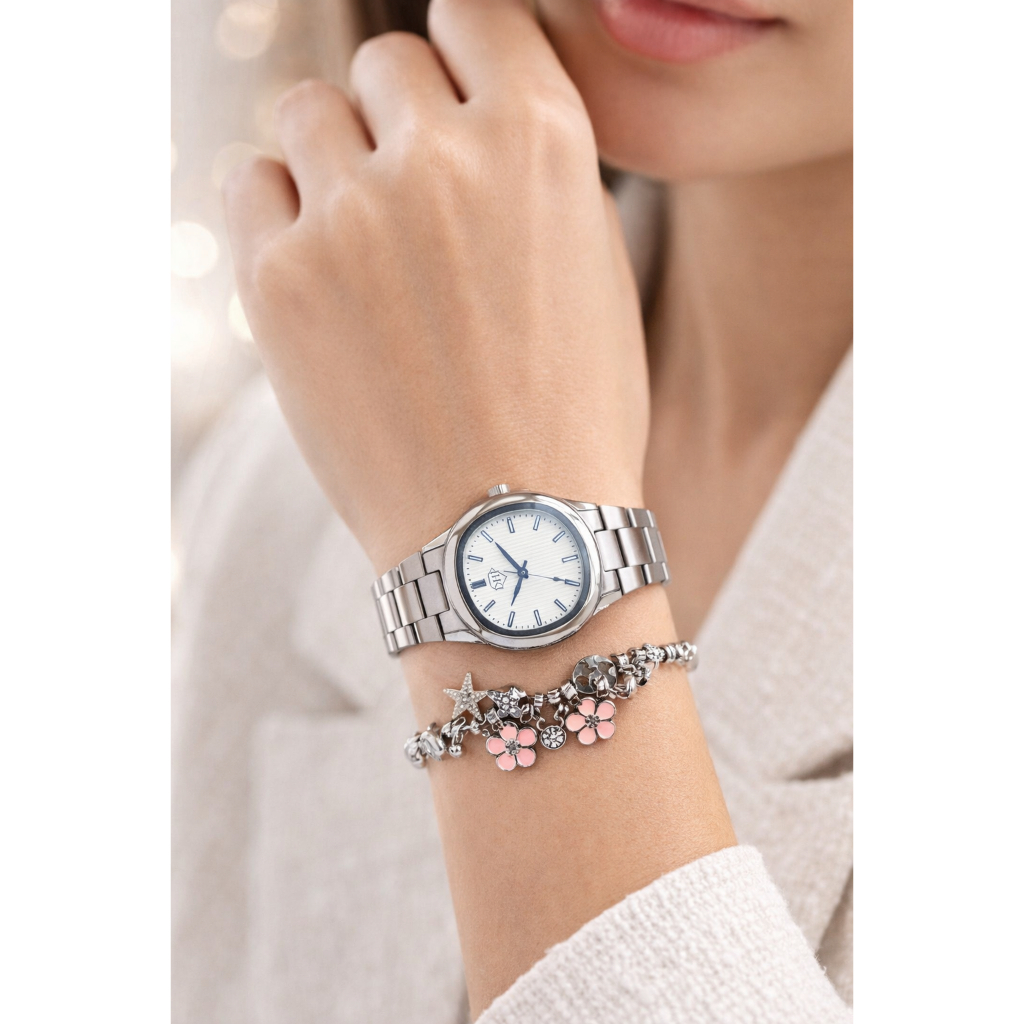 Relógio Feminino Luxo Dourado/Prata Elegante / Pulseira Fina Aço Inoxidável Presente Delicado em Oferta na Shopee