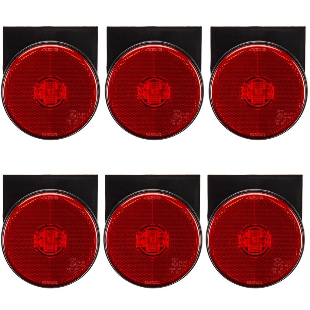 6 Uni Lanterna Lateral Carreta Randon Guerra Noma Van HR Bongo 88mm Led Bivolt C/ Suporte
