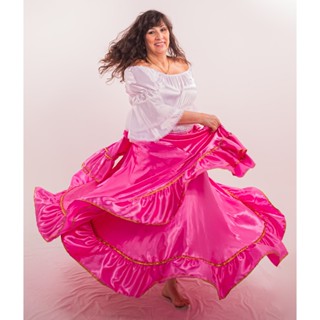 Saia Longa Dança Cigana Modelo Pomba Gira Cigana Umbanda Candomblé Maria Padilha Cigana dos Ventos em Oferta na Shopee