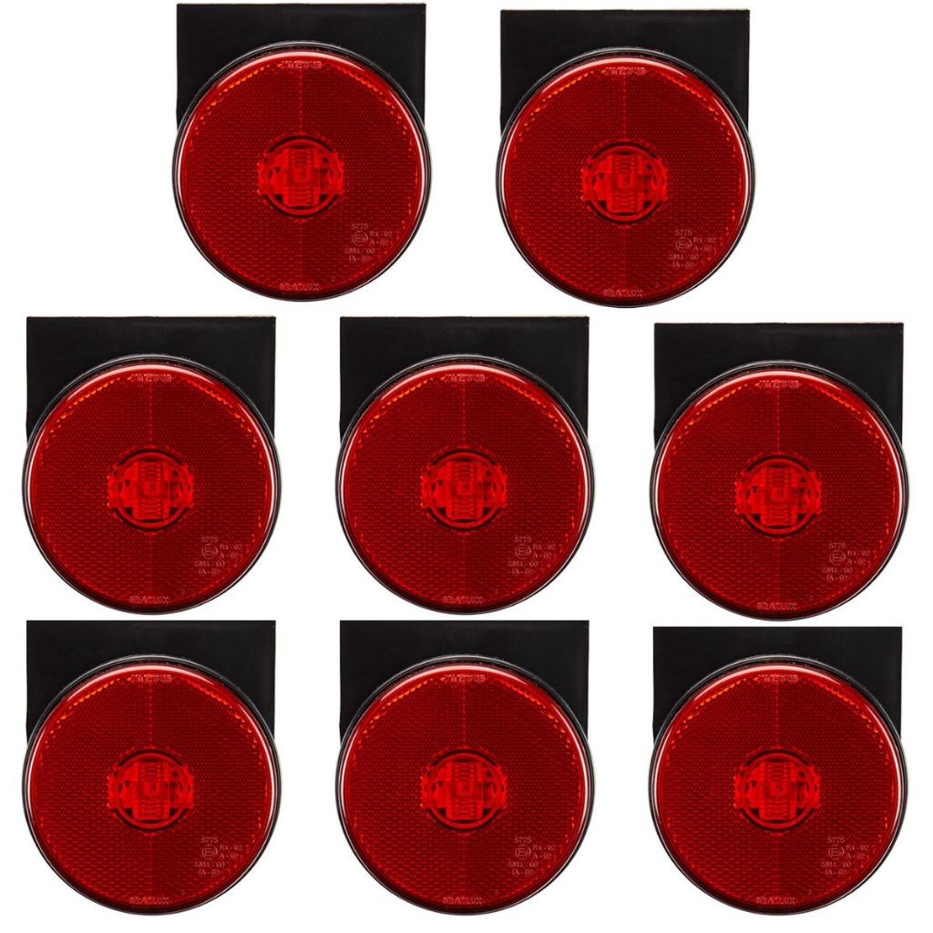 8 Uni Lanterna Lateral Carreta Randon Guerra Noma Van HR Bongo 88mm Led Bivolt C/ Suporte