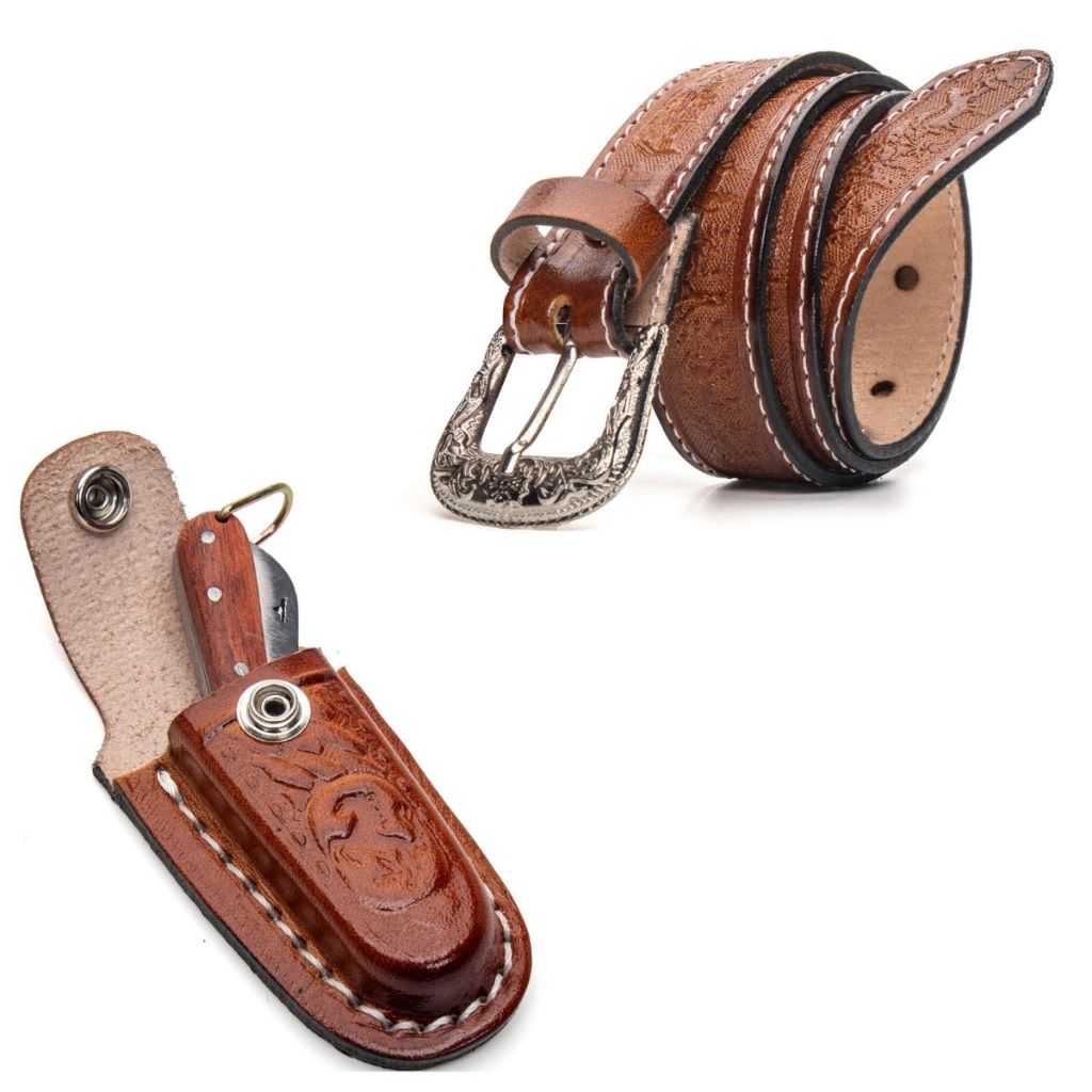 Kit Cinto Infantil  Fazendinha+ Bainha Mini+ Canivete inox Menino Menina Sertanejo Vaquejada Agro Roça Boiadeiro