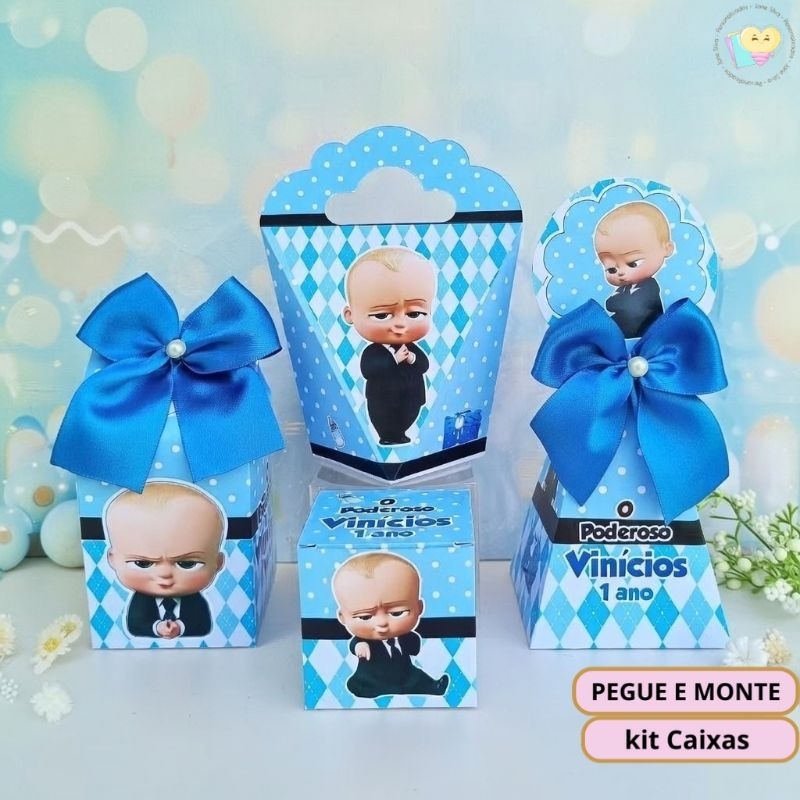 PEGUE E MONTE - Kit Caixas O Poderoso Chefinho Personalizado | Lembrancinha de Festa - Decoração