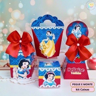 Kit Festa Branca de Neve - Personalizados - Lembrancinhas - Festa Infantil - Aniversário - Decoração / PEGUE E MONTE em Oferta na Shopee