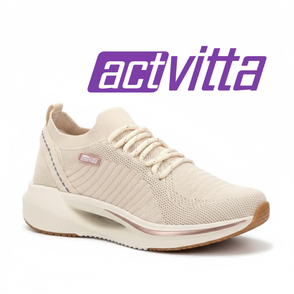 Tênis Actvitta Feminino Confortável Casual Leve Moderno Palmilha Macia Dia a Dia Treino