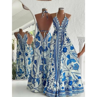 Vestido  Longo  Feminina  INDIANO 01  Longo Frente  Única  Estampado , em Oferta na Shopee